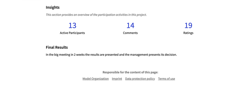 How the project Insights are displayed to the user