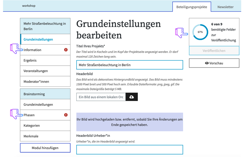 projekteinstellungen