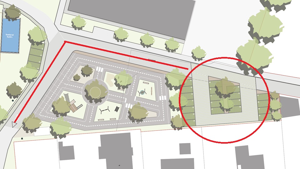 Parken und Zufahrt Schule
