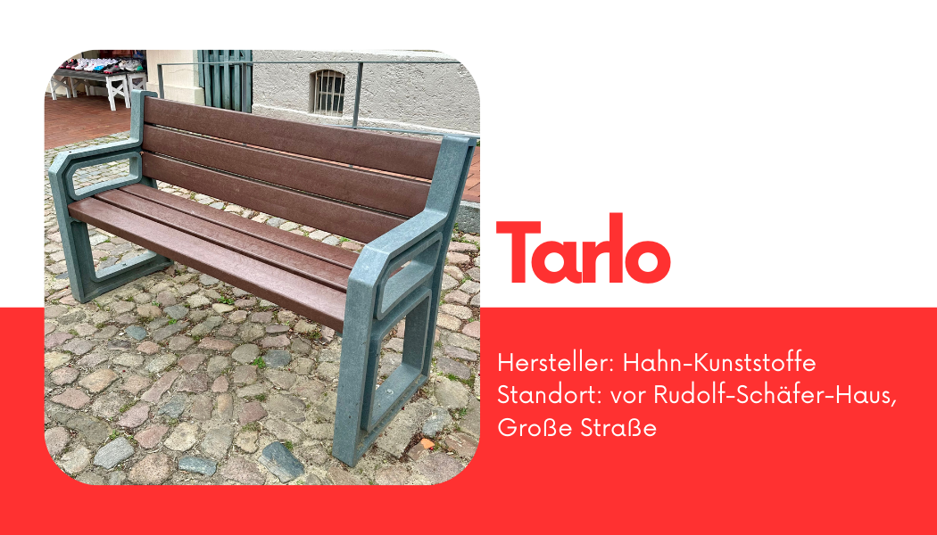 Bank Tarlo, Hersteller Hahn-Kunststoffe, Standort: vor Rudolf-Schäfer-Haus, Große Straße