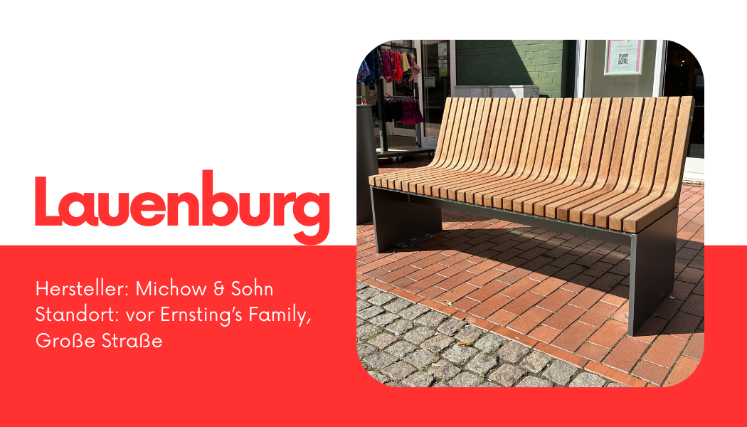 Bank Lauenburg, Hersteller Michow & Sohn, Standort vor Ernstings Family, Große Straße