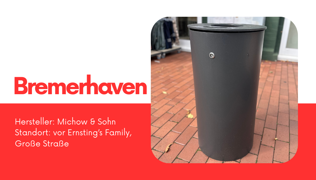 Müllbehälter "Bremerhaven", Hersteller: Michow & Sohn, Standort: vor Ernsting's Family, Große Straße