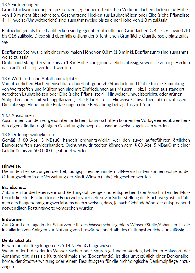 B-Plan Winsen Nr. 36 C - Textliche Festsetzungen 10