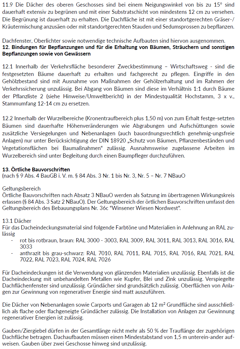 B-Plan Winsen Nr. 36 C - Textliche Festsetzungen 8
