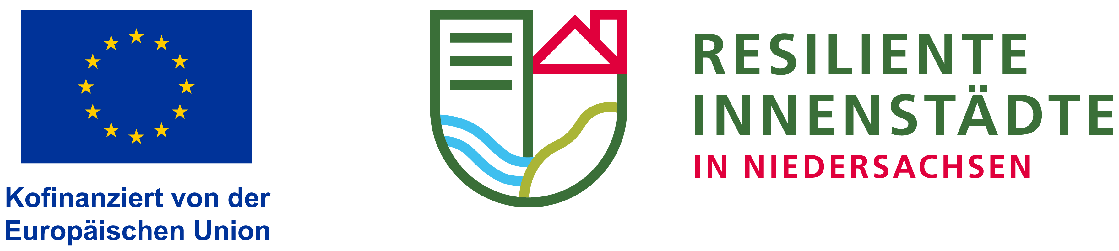 Förderlogos des Projektes Resiliente Innenstädte in Niedersachsen