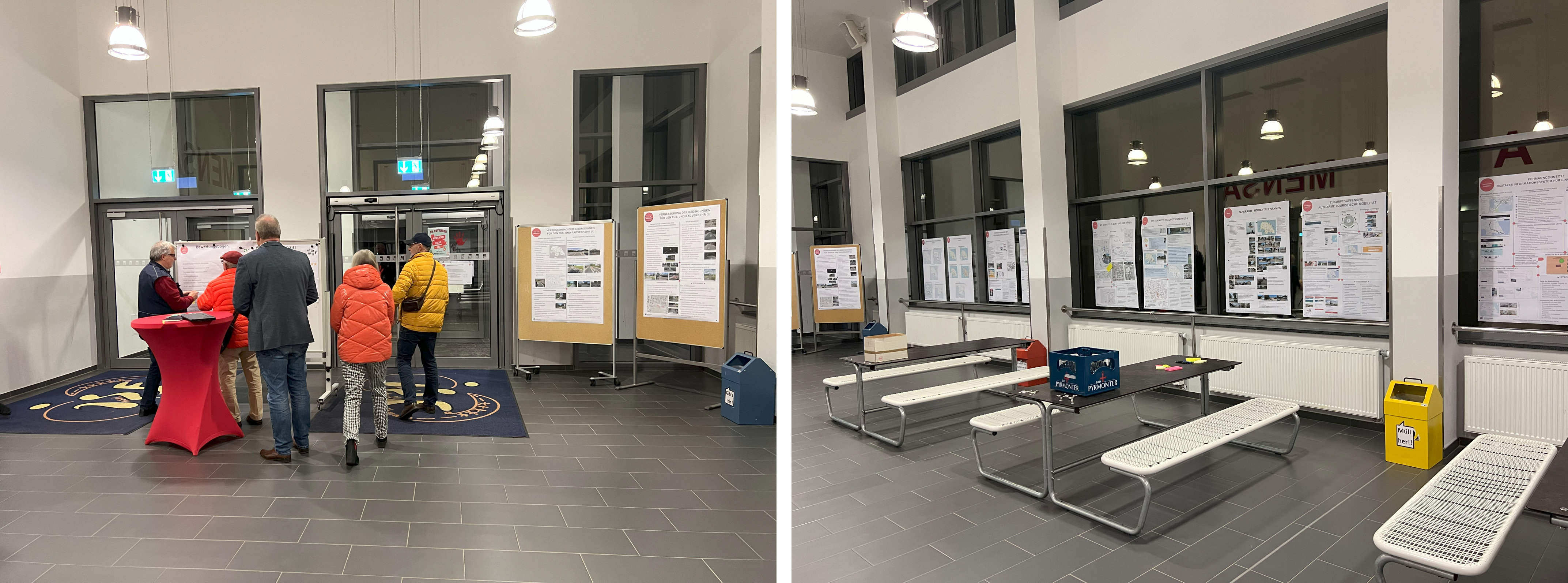  Poster-Ausstellung mit relevanten Projektergebnisse und abschließende Bewertung des Bürgerforums durch die Teilnehmerinnen und Teilnehmer (Bilder: Spiekermann ingenieure)